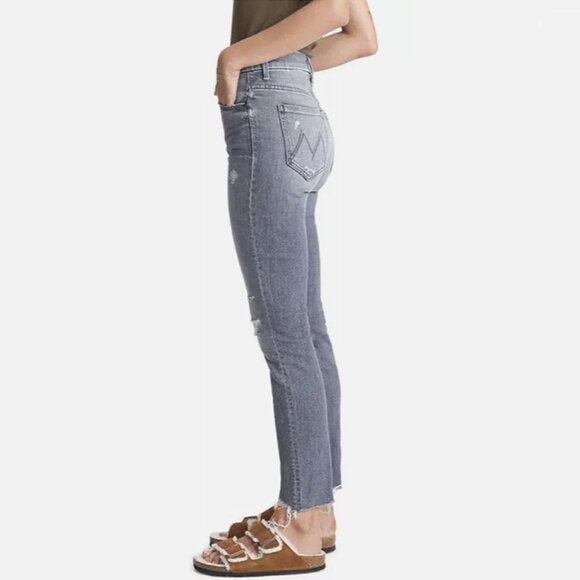 MOTHER - "Looker Ankle Fray" jeans in distressed grey - Picture 1 of 11